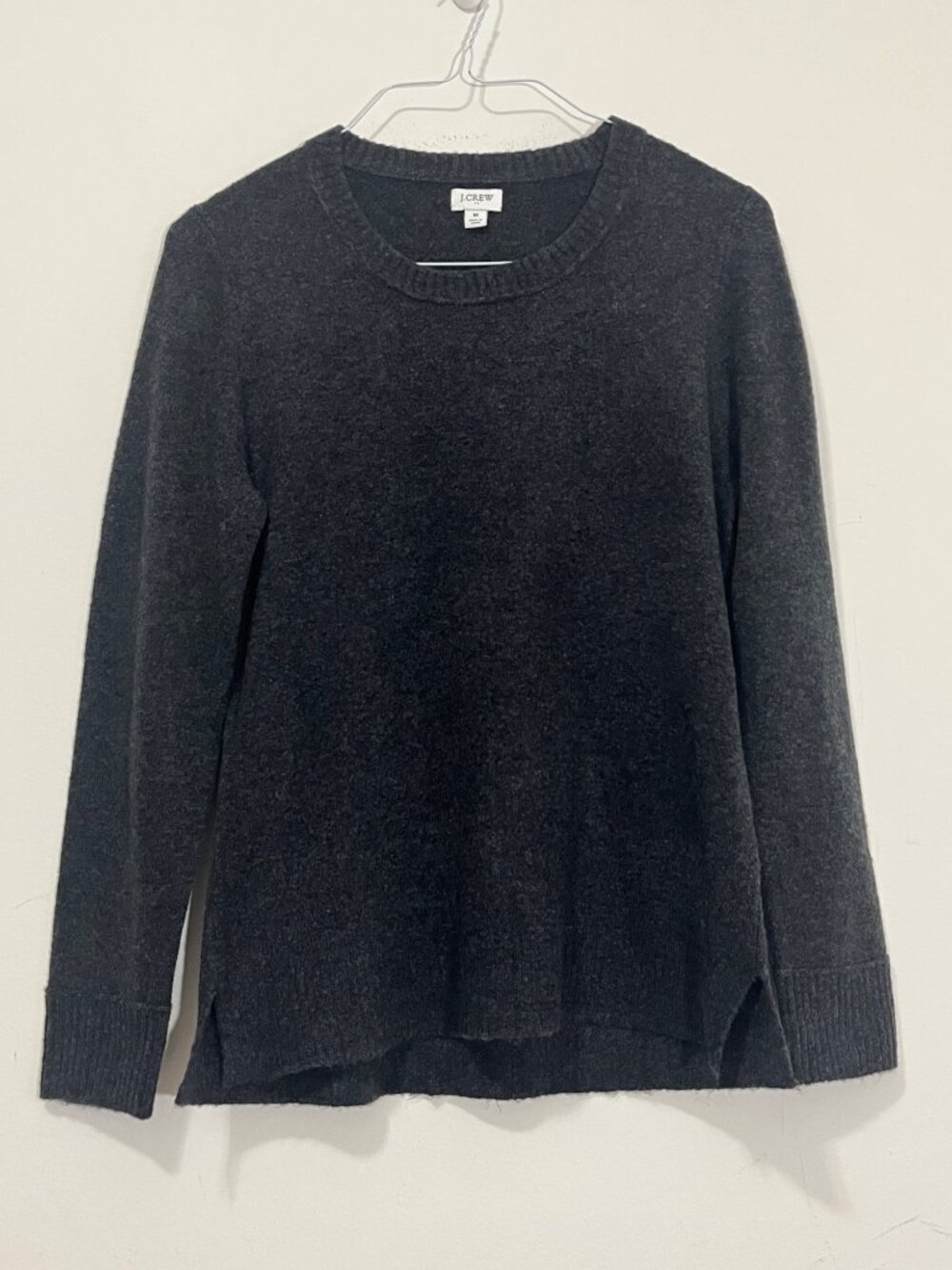 J. Crew Wool Blend Extra-soft Yarn Crewneck Sweater Women M Gray Minimalist Cozy